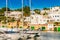 Luxury sailboats yachts of marina at bay of Cala Dor on Mallorca, Spain