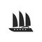 Luxury sailing superyacht icon. sea cruise transport for travel and rest