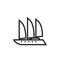 Luxury sailing superyacht line icon. sea cruise transport