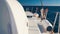 Luxury Sailing yacht race through deep blue Aegean sea