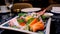 Luxury sashimi set with prawn, tuna, octopus, salmon, and more