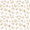 Luxury seamless pattern background with golden filigree butterflies isolated on white.