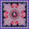 Luxury shawl or square carpet in ethnic style. Paisley ornament, decorative border and wreath of roses. Russian, indian motifs.