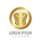Luxury shield circle crown logo concept design. Symbol graphic template element vector