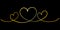 Luxury Shining Gold. Hand drawn Continuous line drawing of hearts. Wedding, love and relationships background. Doodle vector
