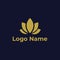 Luxury simple flower logo design vector