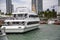 Luxury speed yachts near tropical island in Miami