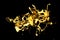luxury splash of gold on black background. 3d illustration, 3d rendering