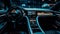 Luxury sports car dashboard speed, control, technology, elegance, motion, illuminated generated by AI