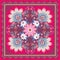 Luxury square carpet with mandala and paisley ornament, pink butterflies, flowers and beautiful border. Indian motif. Ethnic style