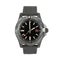 Luxury steel watch with black fabric strap