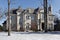 Luxury stone home in winter