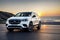 Luxury SUV Modern Design on a Beautiful Sunset Drive.AI Generated