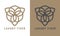 Luxury tiger vector logo template symmetrical line art