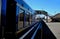 Luxury train at an old rural station in the Karoo