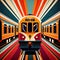 Luxury train railway travel, elegant retro vintage art deco illustration