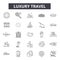 Luxury travel line icons, signs, vector set, outline illustration concept