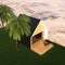 Luxury tropical villa. Palms and sand around. 3d render