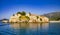 Luxury vacation island hotels on Mediterranean sea