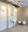 Luxury Vintage Bathroom Relaxation Interior.