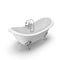 Luxury Vintage Double Slipper Clawfoot Bath on white