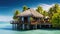 luxury water bungalow building