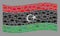 Luxury Waving Libya Flag - Mosaic with Royal Items