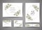 Luxury Wedding Save the Date, Invitation Cards Collection with Gold Foil Leaves and Wreath. trendy cover, graphic poster