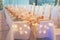 Luxury wedding table decoration. Wedding banquet.