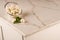 Luxury white kitchen marble countertop. Marble counter concept. White carrara counter.