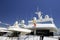 Luxury white yachts moored close to each other in Spain