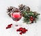 Luxury wine and chocolate sweets for the winter Christmas celebrations.
