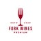 luxury wine glass with fork logo