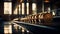 Luxury winery showcases old fashioned bottles in a modern cellar generated by AI