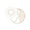 Luxury woman with long hair and sun hipster logo design, vector graphic symbol icon illustration creative idea
