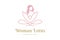 Luxury Woman and Lotus Line Art for Spa Logo Design Vector