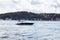 Luxury yacht / boat crosses Bosphorus