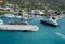 Luxury yacht entering the marina at St.Thomas