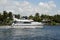 Luxury yacht on a Florida waterway