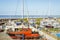 Luxury yachts on the dock at the yacht club Puerto Colon, Costa