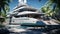 Luxury yachts and elegant sailboats in sun drenched yacht club marina for upscale product showcases