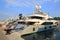 Luxury yachts moored in the port Hercules in Monaco