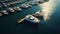 Luxury Yachts Moored in Serene Marina. Generative AI