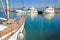 Luxury yachts and sailing boats moored in the new port of Marina in Pisa - Tuscany - Italy