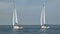 Luxury yachts at sea race. Sailing regatta