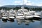 Luxury yachts in Vancouver BC marina. Canada.