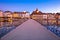 Luzern dawn view of famous landmarks and Reuss river