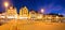 Luzern panoramic evening view of famous landmarks and Reuss river