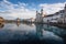 Luzern Skyline with Jesuit Church and Chapel Bridge Kapellbrucke - Lucerne, Switzerland