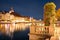 Luzern waterfront landmarks dawn view